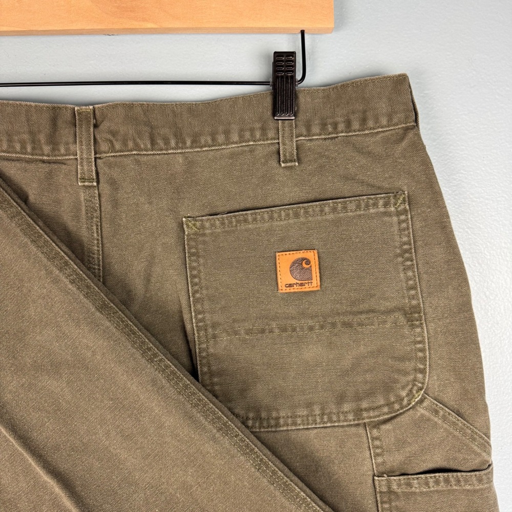 Carhartt B11 Dungaree Fit Carpenter Pants Men's 40x33‎ Mos Green Cotton Workwear - Picture 6 of 7